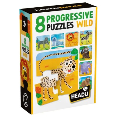 Headu - 8 puzzleuri progresive animale salbatice foto