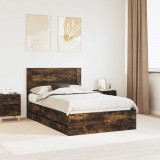 Cumpara ieftin Cadru de pat Stejar fumuriu 135 x 190 cm Lemn Ingineresc