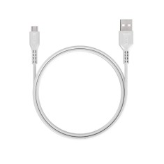 Cablu de date si incarcare, USB A - Micro USB, 1 m, alb