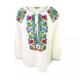 Cumpara ieftin Bluza Tip Ie Alba cu Motiv Floral Multicolor - BMG09