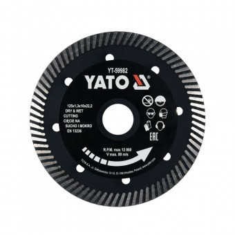 Disc diamantat subtire, Yato YT-59982, dimensiune 125x22.2x1.3 mm foto