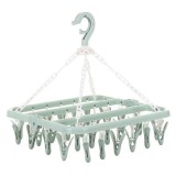 Uscator Rufe Pliabil Flippy, 32 Cleme, Rotire 360&deg;, Verde, Plastic, Compact 32x32cm - Ușor, Multifuncțional