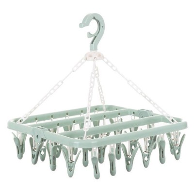 Uscator de rufe flippy, 32 de cleme, plastic, pliabil, rotire 360 grade, 32x32 cm, verde foto