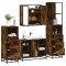 Gossi set de mobilier de baie 4 piese lemn prelucrat de stejar afumat