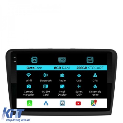 Navigatie Dedicata Skoda Superb 2 (2008-2015), 10Inch, 8Gb Ram, 256Gb Stocare, Carplay Performance AutoTuning foto
