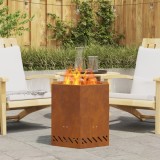 VidaXL Vatră de foc fără fum, hexagonal, 48x48x51 cm, oțel corten