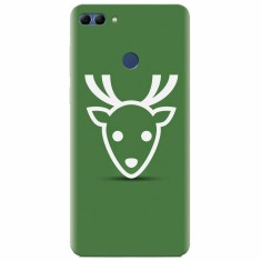 Husa silicon pentru Huawei Y9 2018, Minimal Reindeer Illustration Green