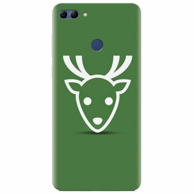 Husa silicon pentru Huawei Y9 2018, Minimal Reindeer Illustration Green foto