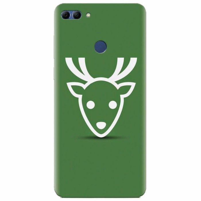 Husa silicon pentru Huawei Y9 2018, Minimal Reindeer Illustration Green