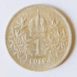 AUSTRIA 1 COROANA 1912 KRONE KORONA ARGINT XF+ ( VA ROG CITITI ENUNTUL DESCRIEREA )
