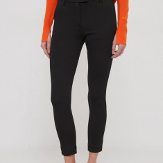 XT Studio pantaloni femei, culoarea negru, mulata, high waist