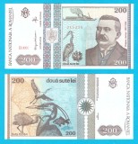 Romania (pick 100) 200 Lei 1992 UNC serie: B.0002 21129x ; faţă: Grigore Antipa