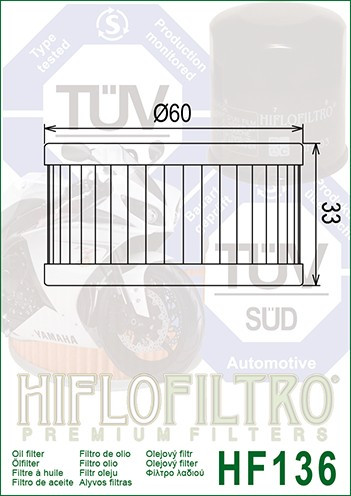 Filtru Ulei HF136 Hiflofiltro Suzuki 16510-38240 Cod Produs: MX_NEW HF136PE