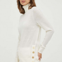 MICHAEL Michael Kors pulover de lana femei, culoarea bej, light, cu guler