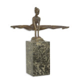 Gimnasta - statueta din bronz masiv pe soclu din marmura YY-110, Nuduri