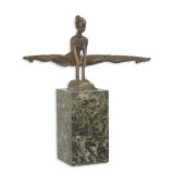 Gimnasta - statueta din bronz masiv pe soclu din marmura YY-110, Nuduri