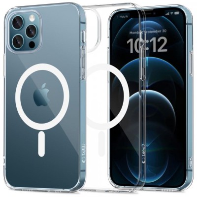 Husa MagSafe pentru Apple iPhone 12 / 12 Pro, Tech-Protect, Flexair, Transparenta foto