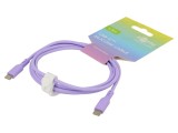 Cablu USB-C Goobay 2.0 1,5m Violet 60W, Mufă pe Ambele Părți