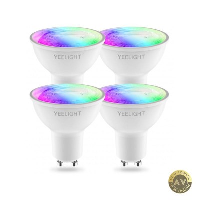 Bec LED Yeelight W1 Wi-Fi GU10 4.5W 2700K - 6500K 350lm Set 4 bucati Multicolor YLDP004-A foto