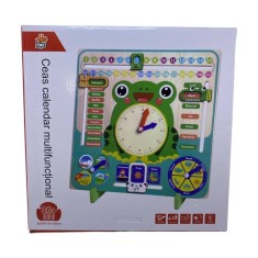 Joc Multifunctional Calendar Montessori, Ceas, Invata Timpul cu Broscuta Inteligenta
