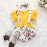 Costumas cu bluzita galbena si pantalonasi bufanti (Marime Disponibila: 9-12