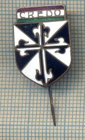 Y 588 INSIGNA -RELIGIOASA -CREDO -SUEDIA -PENTRU COLECTIONARI-REPARATA