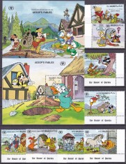 Maldive 1990 Esop MI 1468-1475 + 2 bl. 177,178 MNH