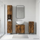 Cumpara ieftin Set de cabinet pentru baie cu 3 piese HAARLEM Stejar fumuriu