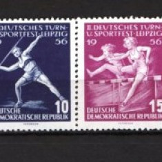 GERMANIA (DDR) 1956 – SPORT. SERIE NESTAMPILATA, SARNIERA LA VALOAREA 15, F142