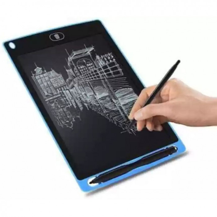 Tableta digitala LCD, 10 inch, pentru scris si desenat, 27 cm, albastru, 3 ani+