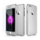 Husa FullBody MyStyle Silver pentru Apple iPhone 7 acoperire completa 360 grade cu folie de protectie gratis