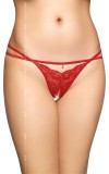 Bikini Sexy G-String cu Bijuterie Crotchless Rosii M/L, Softline