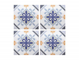 Autocolant decorativ Ethnicities, 15x15 cm, 8 piese, polipropilena, albastru/galben