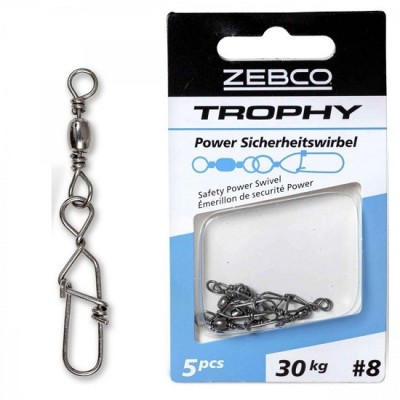 Vartej Agrafa Zebco Trophy Safety Power Swivel No.8 40mm foto