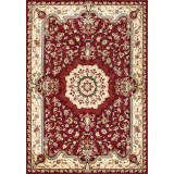 Covor Model Lotos 1520-210, Marime 60 x 110 cm, Grena, Rosu, Inaltime Fir 8 mm, Antialergic, Polipropilena, Living, Dormitor, Sufragerie, Birou