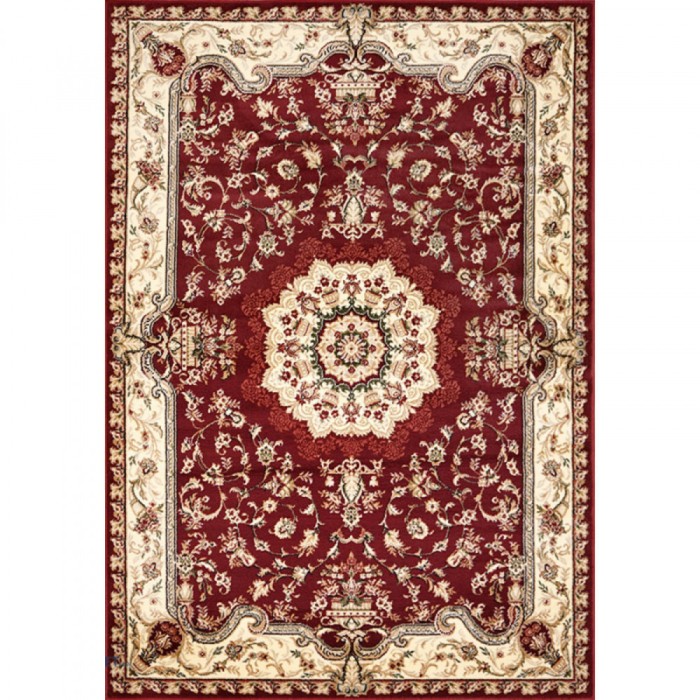 Covor Model Lotos 1520-210, Marime 60 x 110 cm, Grena, Rosu, Inaltime Fir 8 mm, Antialergic, Polipropilena, Living, Dormitor, Sufragerie, Birou