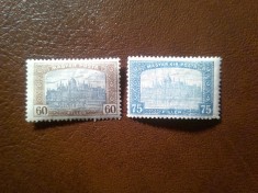 2 Timbre Ungaria Parlamentul , 60f 1920 si 75 f 1917 sarniera