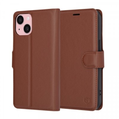 Husa pentru Apple iPhone 15, Techsuit, Leather Folio, Maro foto