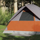 VidaXL Cort de camping pentru 2 persoane, gri/portocaliu, impermeabil