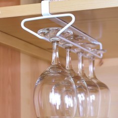 Suport Metalic Suspendat pentru 4 pahare cu picior, 25x3x5 cm