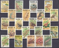 DB1 Fauna Ins. Solomon Reptile Serpi Soparle Testoasa 1979 - 82 - 83 21 v. MNH