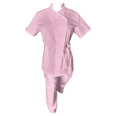 Costum Medical Pe Stil, Roz Deschis cu Elastan, Model Andreea - M, M