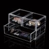 Organizator Cosmetice, Acrilic, Transparent, 3 Compartimente, Dimensiuni 23.5x13.5x14 cm, Oem