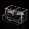 Organizator Cosmetice, Acrilic, Transparent, 3 Compartimente, Dimensiuni 23.5x13.5x14 cm