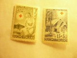 2 Timbre Finlanda 1949 Crucea Rosie - Sauna, Nestampilat