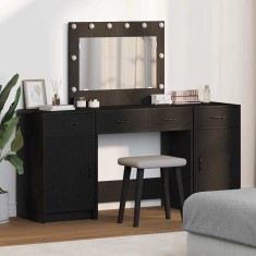 vidaXL Masă de Machiaj 3 pcs Negru 40 x 41 x 75 cm Lemn compozit 3334246