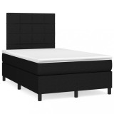 Cumpara ieftin Pat box spring cu saltea, negru, 120x200 cm, textil