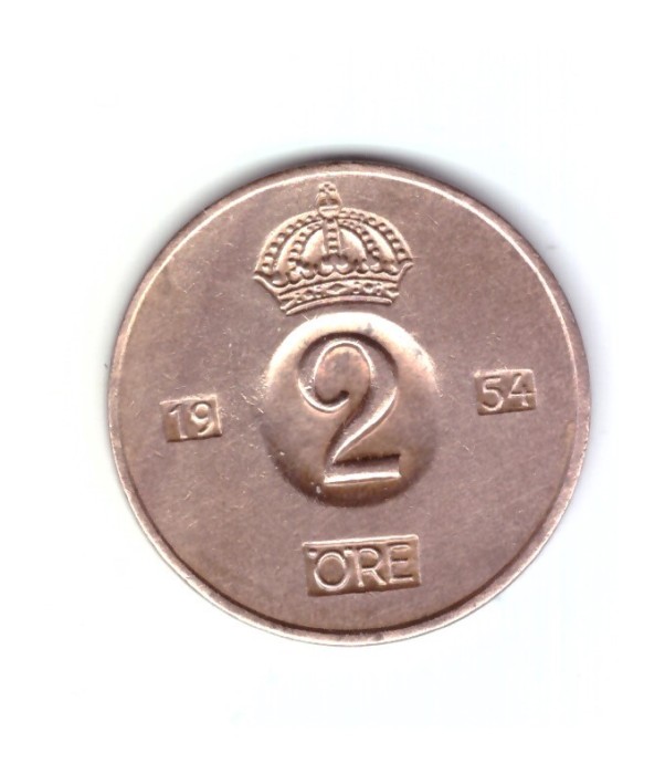Moneda Suedia 2 ore 1954, stare buna, curata