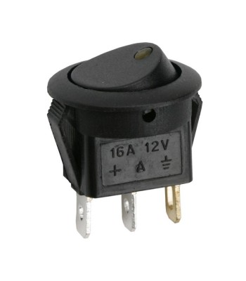 Interupator basculant 1 circuit 3 pini 12V 16A OFF-ON LED galben cu retinere foto