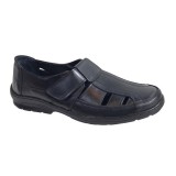 Sandale barbati casual din piele naturala - Model Negru SCV3N